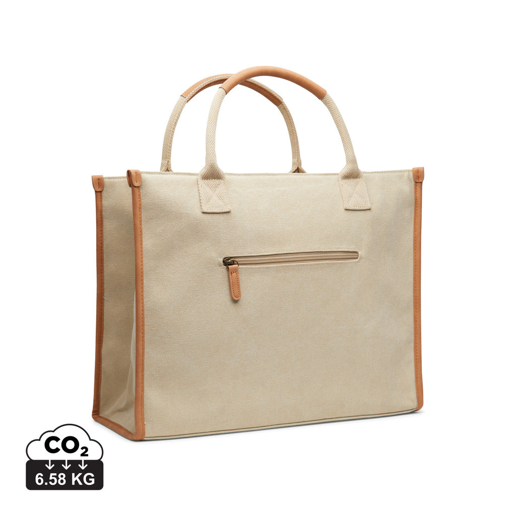 VINGA Bosler Büro-Tasche aus RCS recyceltem Canvas – beige