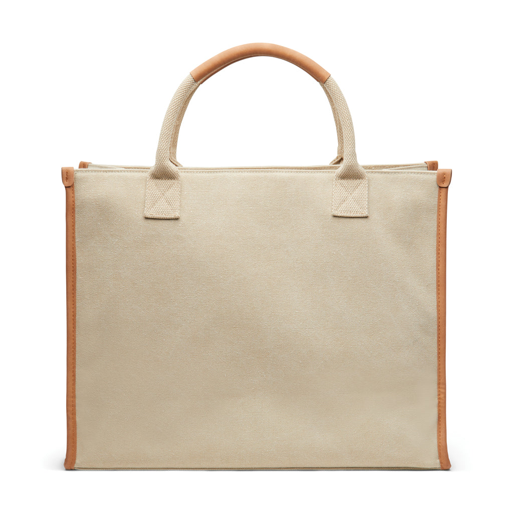VINGA Bosler Büro-Tasche aus RCS recyceltem Canvas – beige