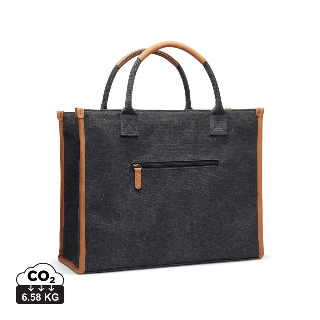 VINGA Bosler Büro-Tasche aus RCS recyceltem Canvas – schwarz
