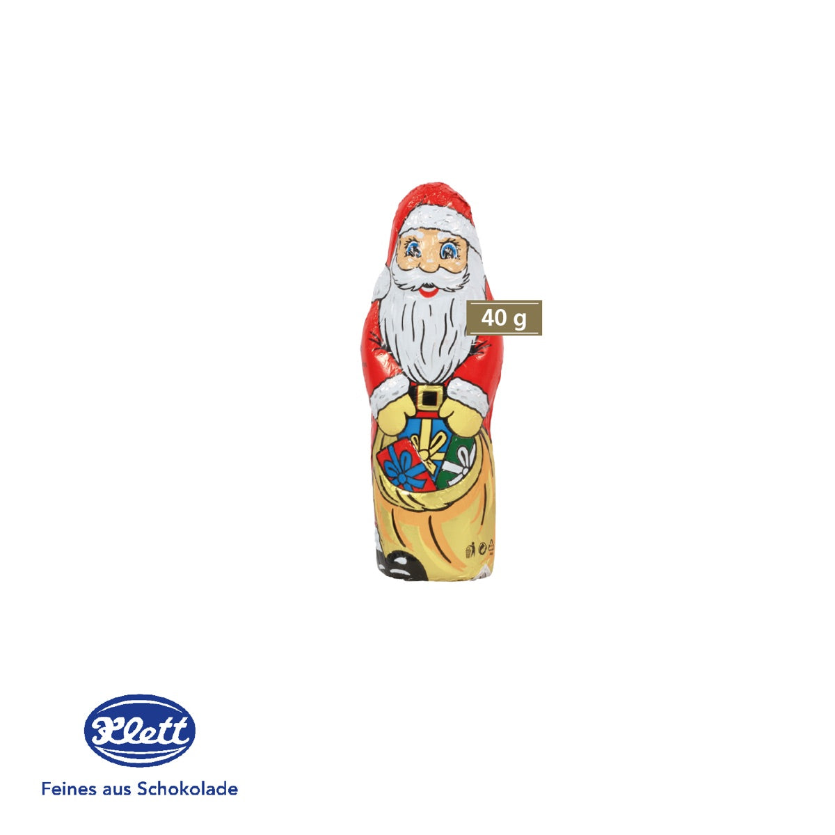Werbebox mit Nikolaus von Klett aus Vollmilchschokolade