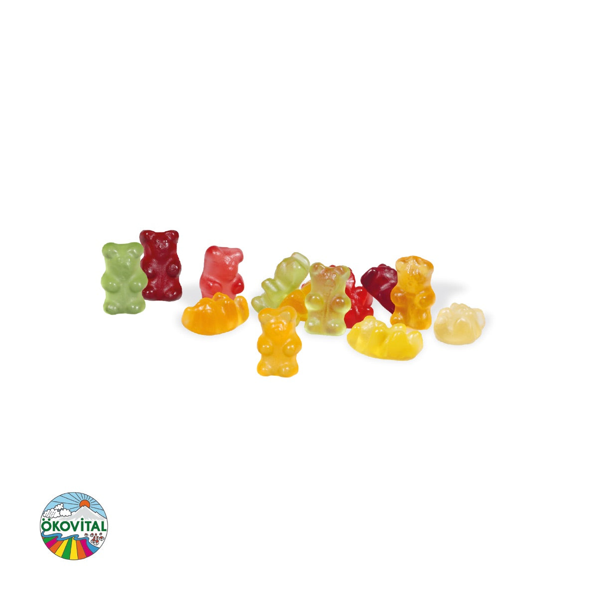 Offener Kartonbecher mit bunten Fruchtgummi Bärchen