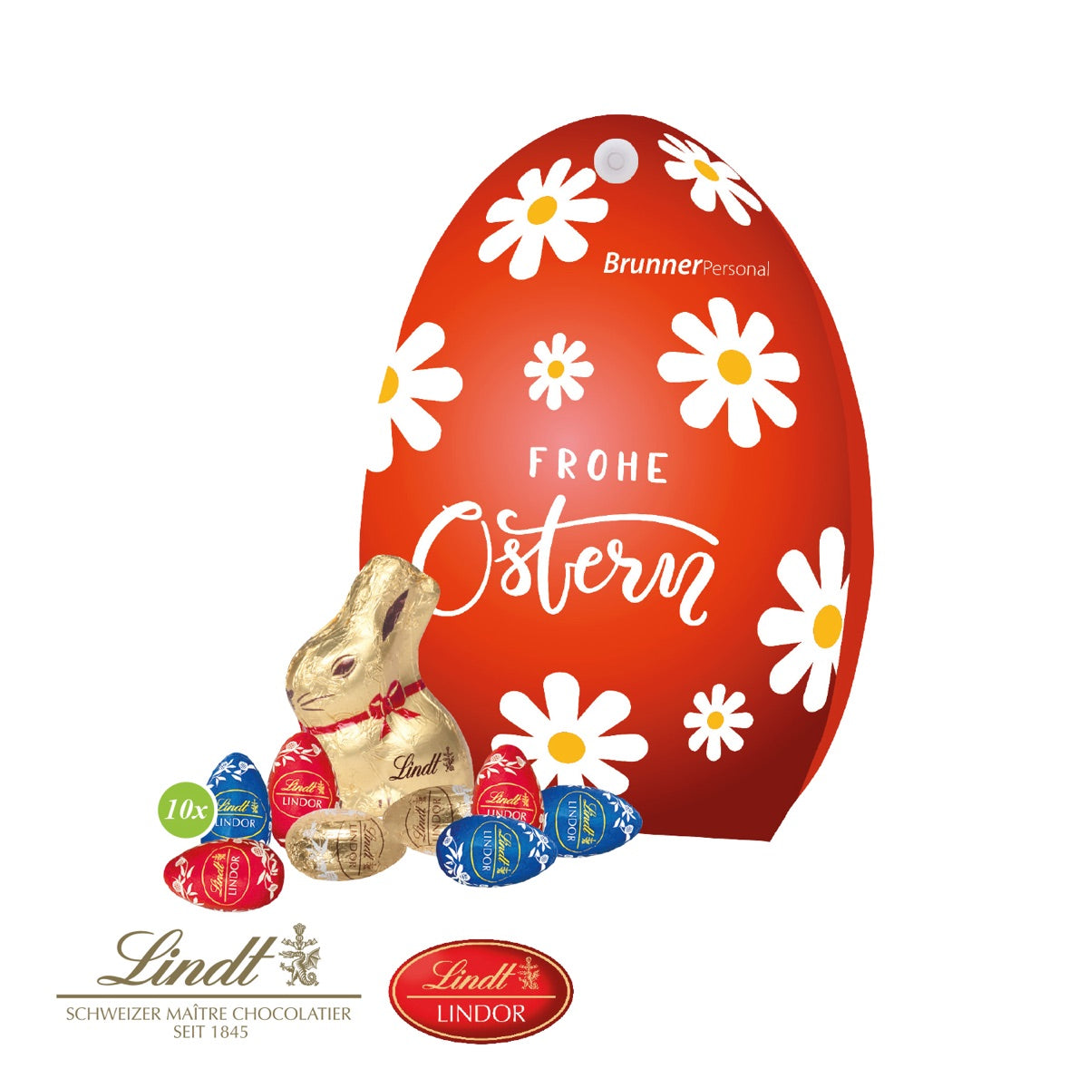 Osterei aus Karton als Tischaufsteller mit Platz für Logo und Motiv