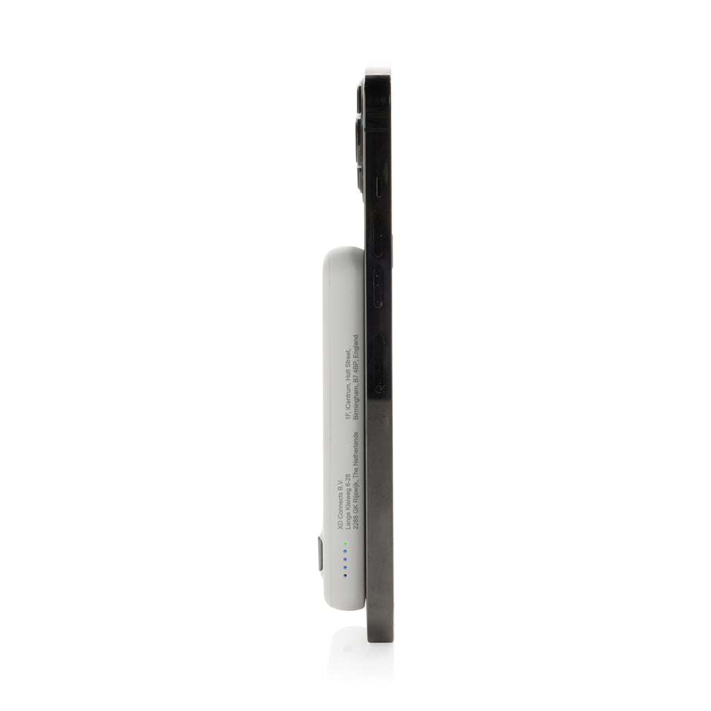 Zen 5000mAh 5W magnetische Bambus-Powerbank aus RCS rPlastik – weiß