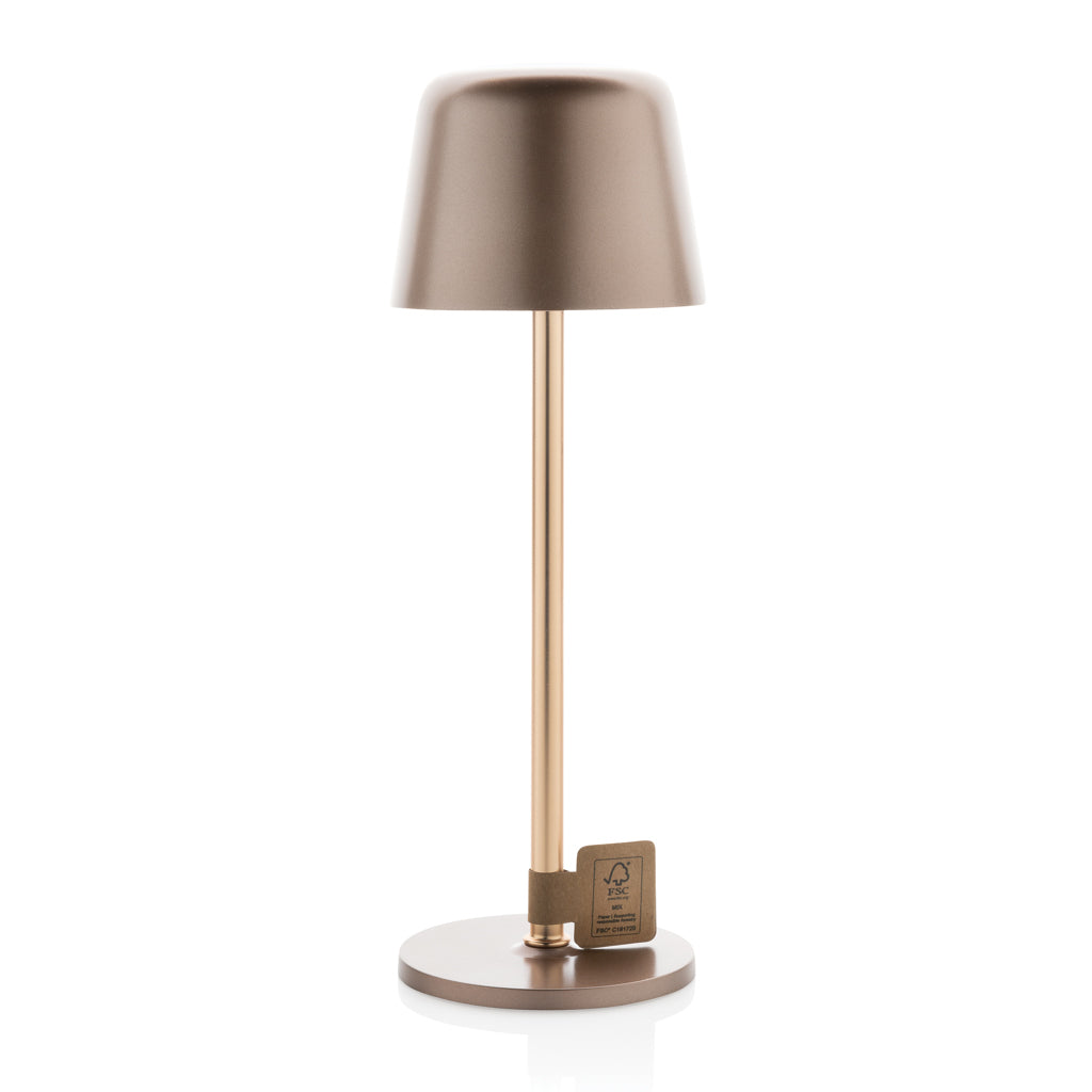Zenic USB Tischleuchte aus RCS recyceltem Kunststoff – Bronze