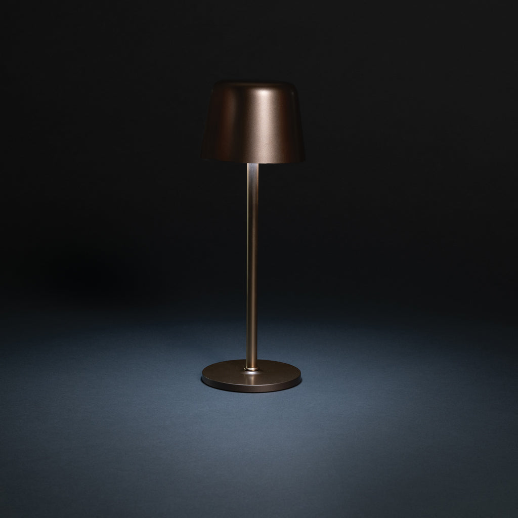 Zenic USB Tischleuchte aus RCS recyceltem Kunststoff – Bronze