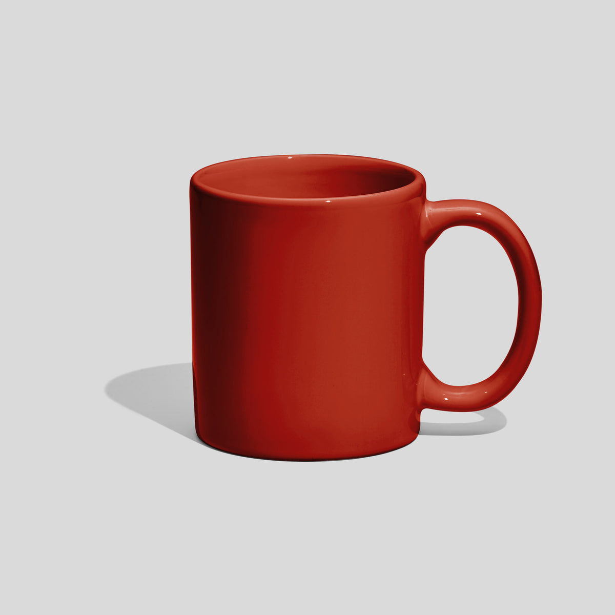 Zylindrische Keramiktasse 280 ml mit ovalem Henkel – Rot