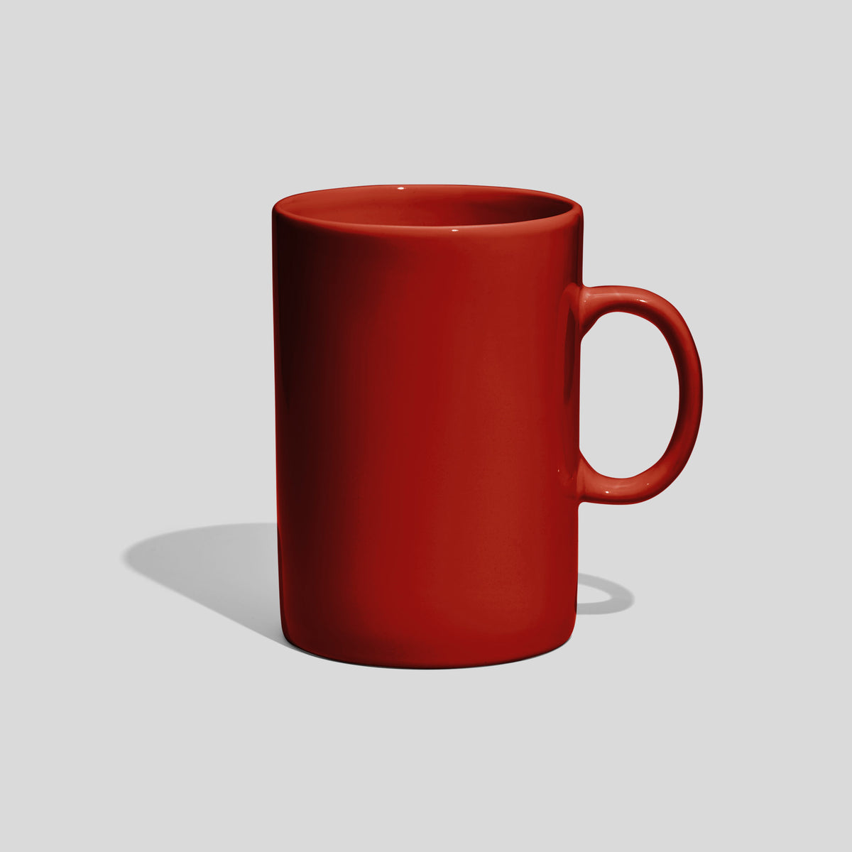 Zylindrische Keramiktasse 900 ml mit ovalem Henkel – Rot