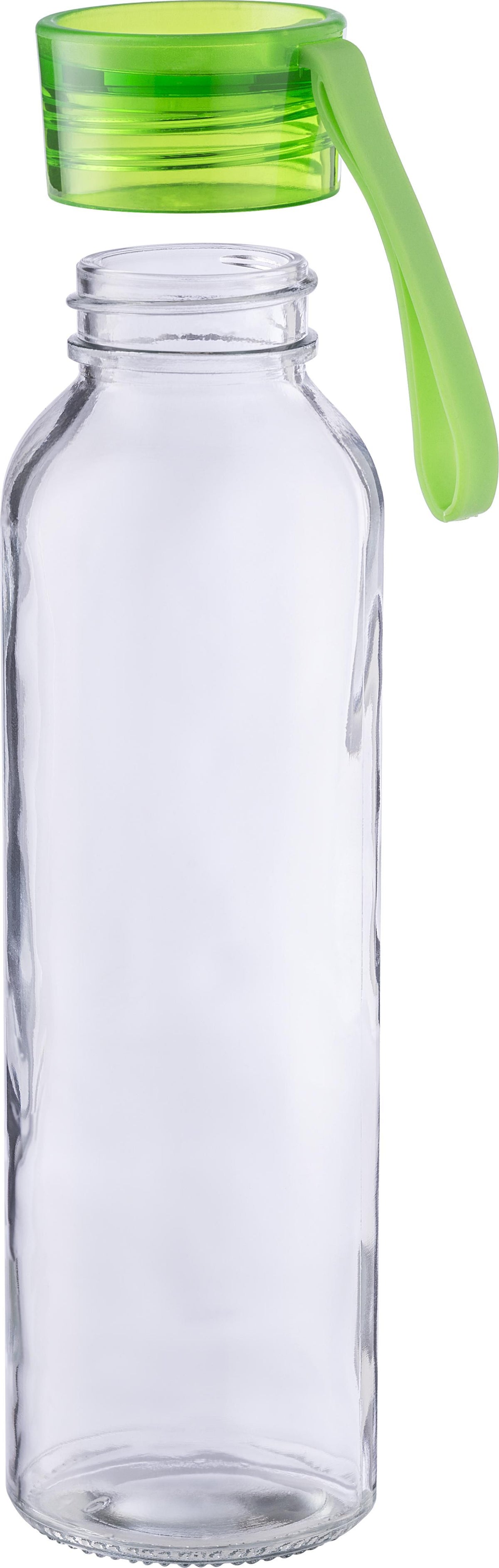 Trinkflasche, Glas, Farbiger Deckel, 500 ml