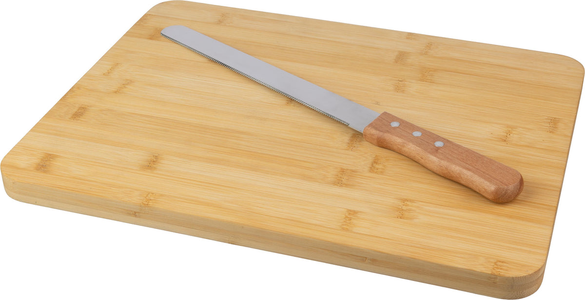 Schneidebrett Werner, Bambus, Mit Messer