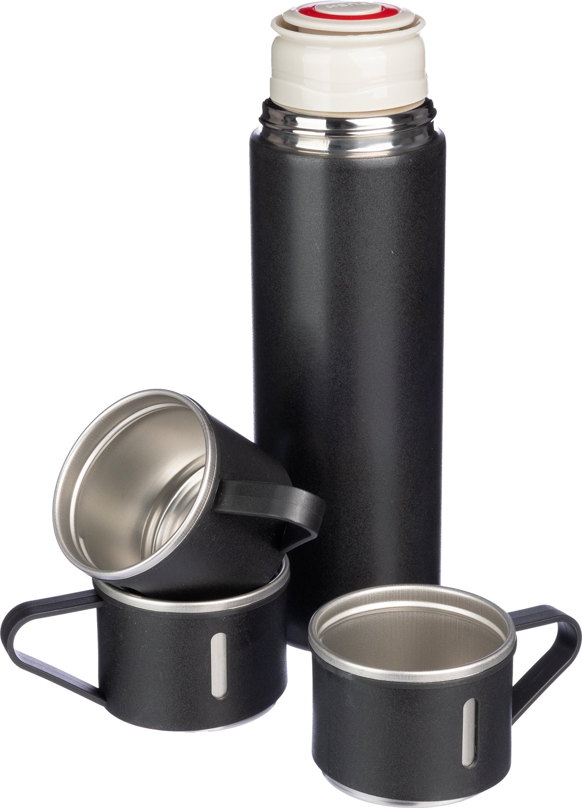 Thermosflaschen Set, Edelstahl, 420 ml + 2 Becher