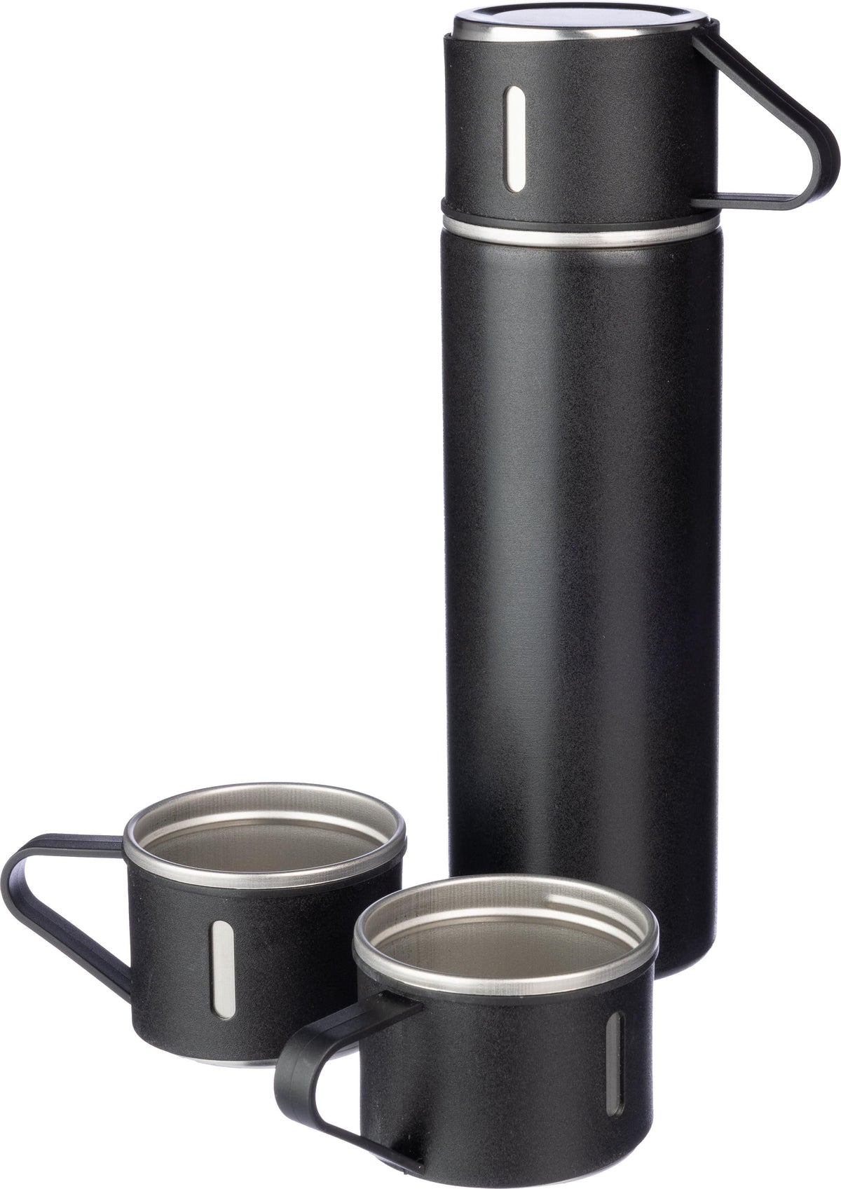 Thermosflaschen Set, Edelstahl, 420 ml + 2 Becher