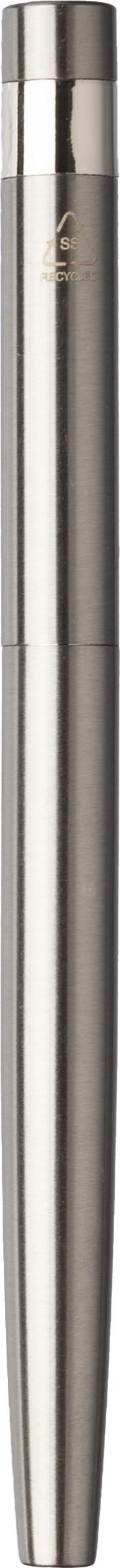 Schreibset Fritz, Edelstahl, Drehkugelschreiber und Rollerball