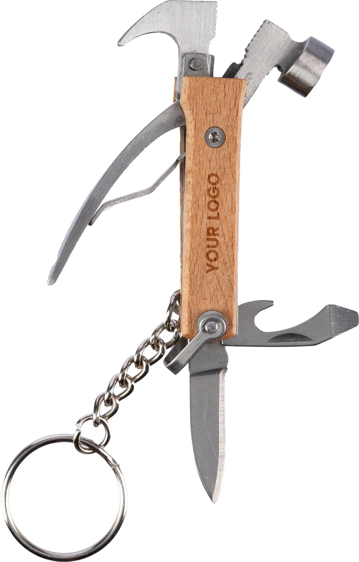 Schlüsselanhänger Heinrich, Bambus, Multitool