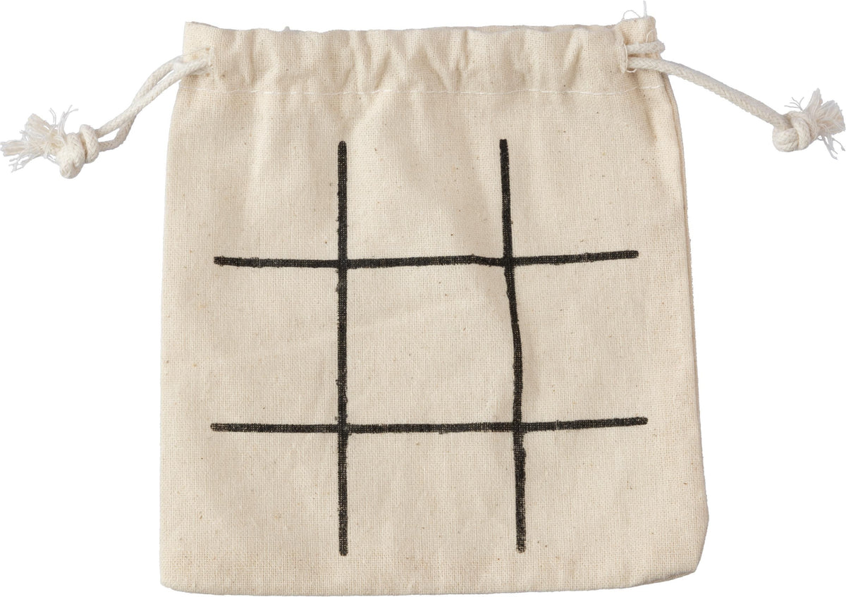 Tic Tac Toe, Holz, Baumwollbeutel