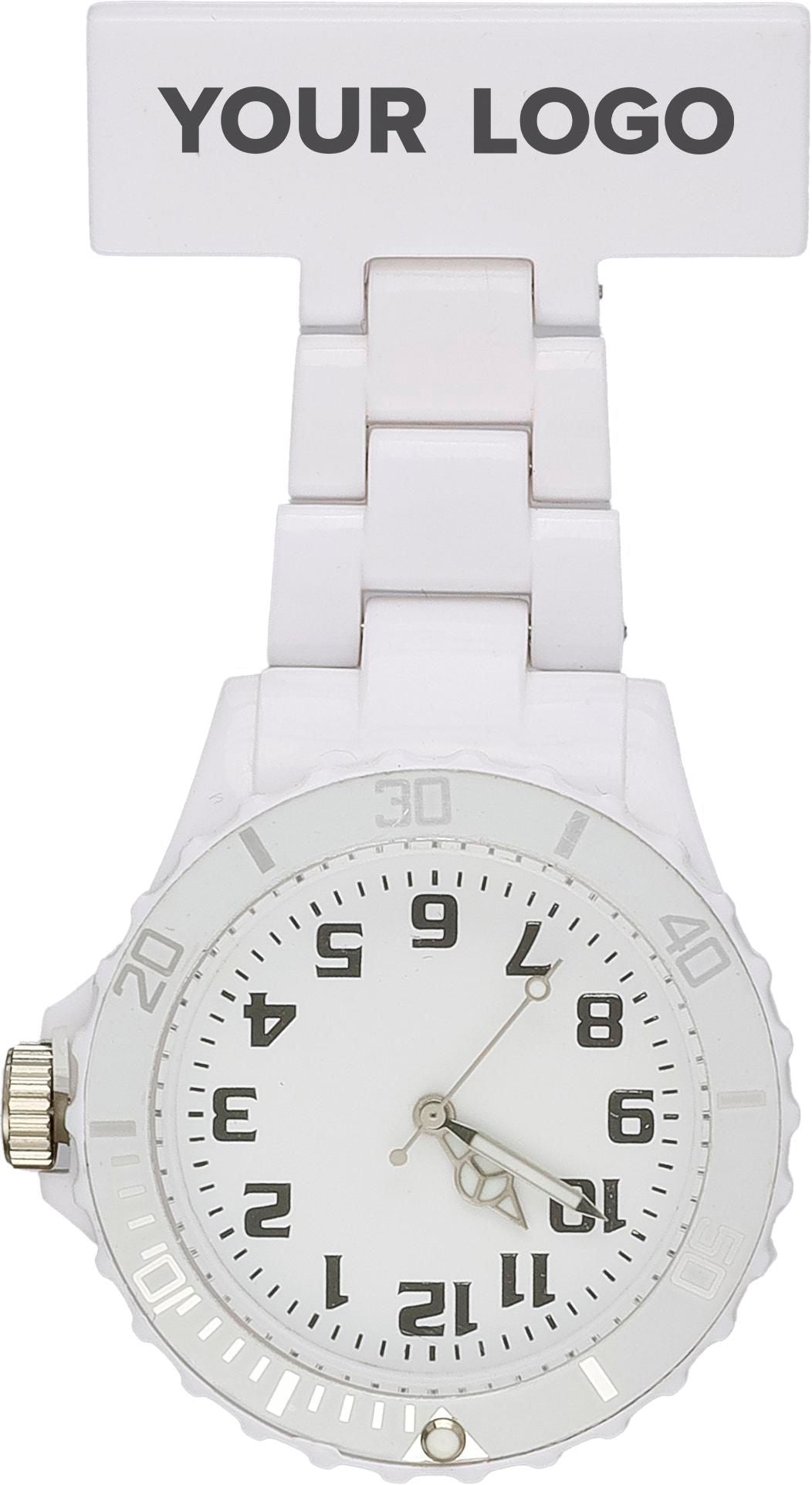Krankenpflegeuhr Simone, Kunststoff, Stecknadel