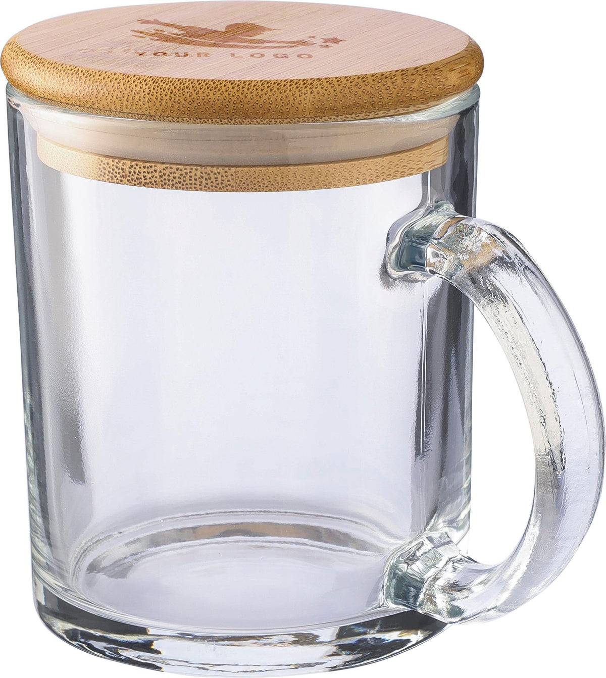 Trinkbecher Ashley, Glas, Bambusdeckel, 300 ml