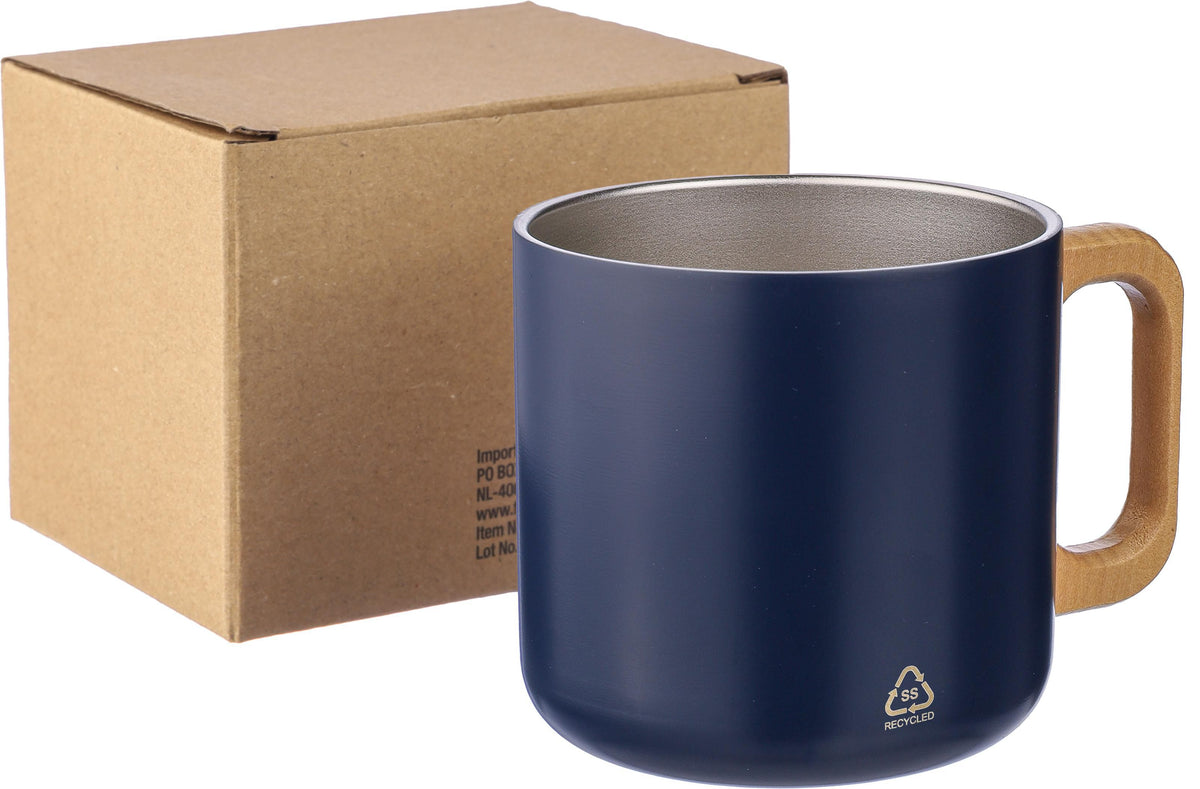 Becher Dwight, Edelstahl, Holzgriff, 400 ml