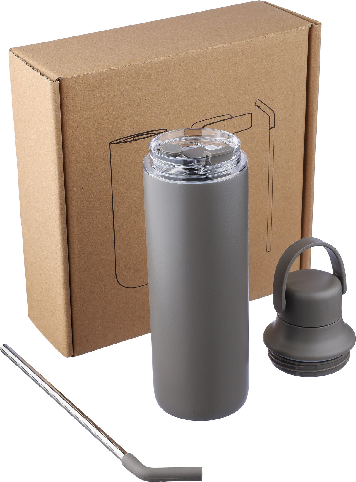 Doppelwandige Flasche Omari, 500 ml, Zwei Deckel
