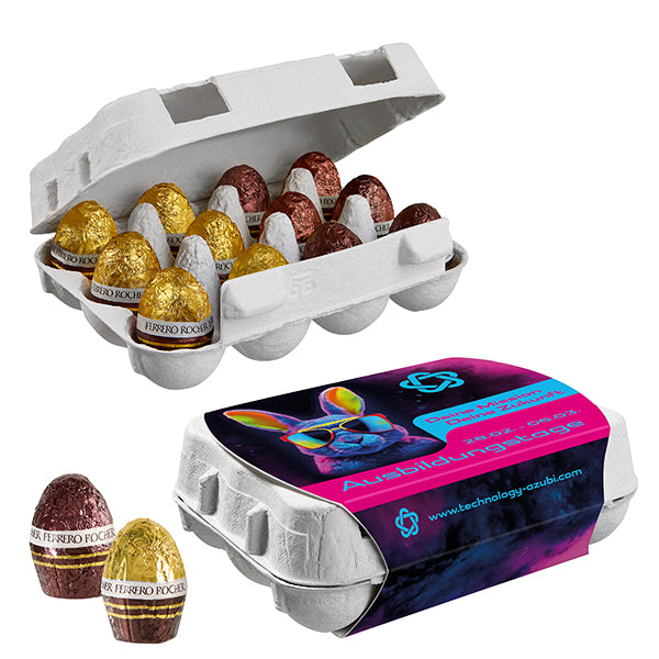 12er Ostereier Karton mit Ferrero Rocher Eiern und Werbeschuber