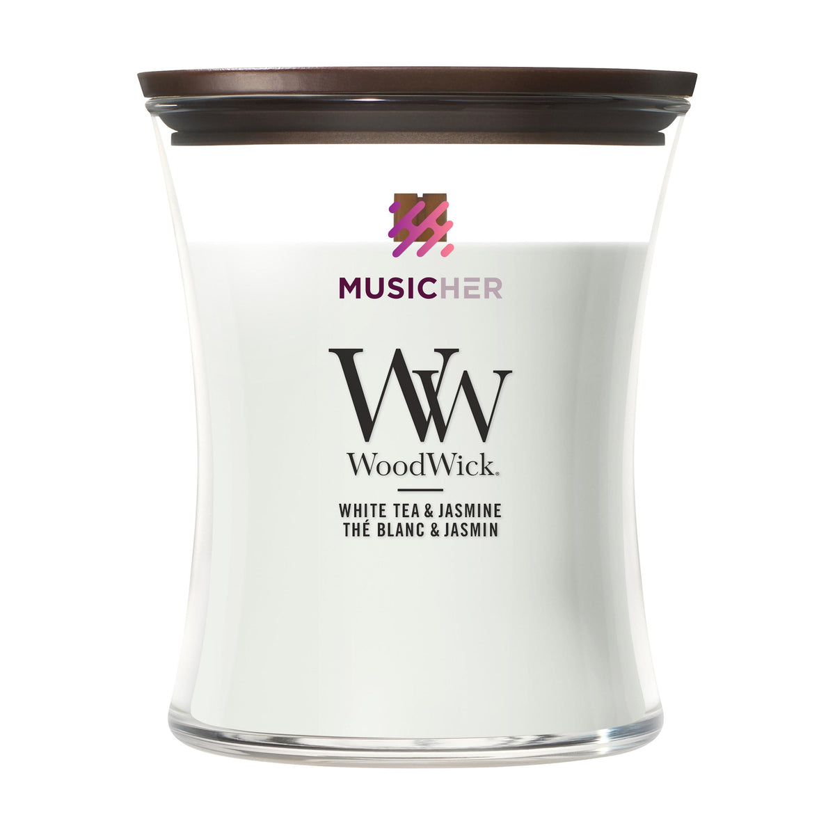 WoodWick White Tea & Jasmine Medium Candle Duftkerze