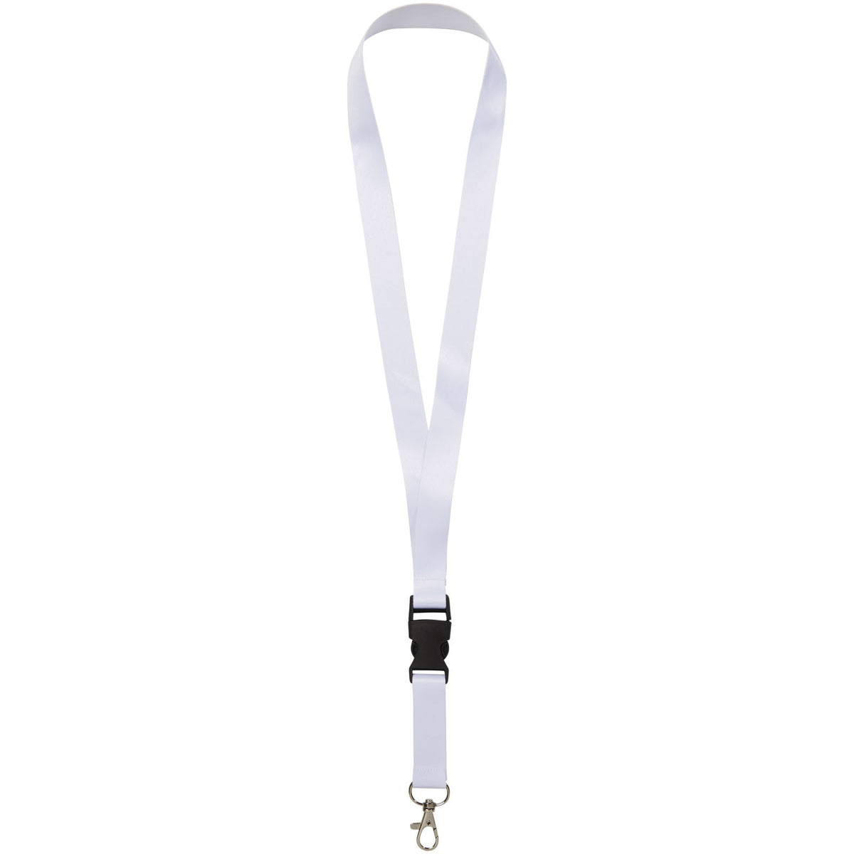 Bucks Sublimation Lanyard mit Schnappverschluss – Schwarz / Weiss