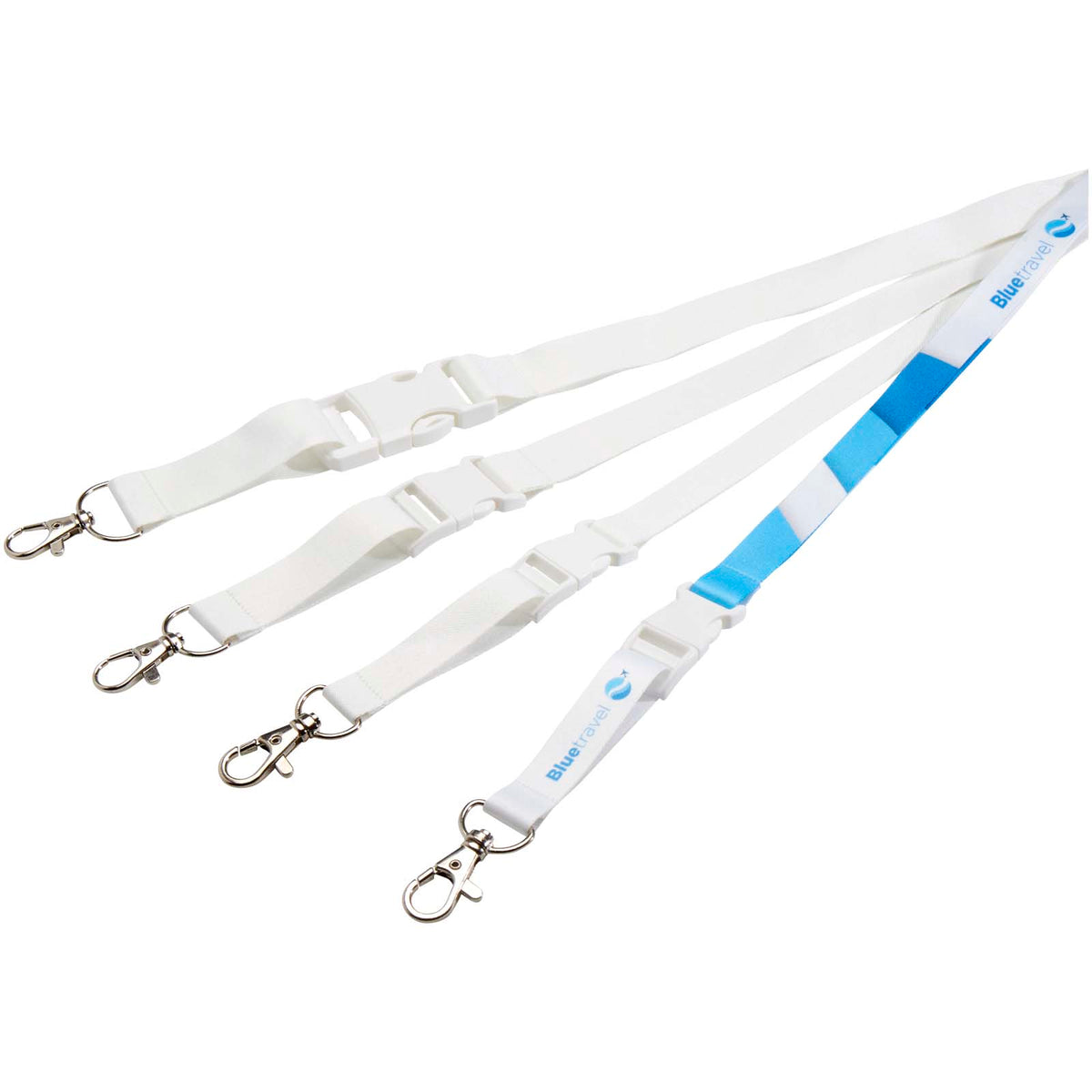 Bucks Sublimation Lanyard mit Schnappverschluss – Weiss
