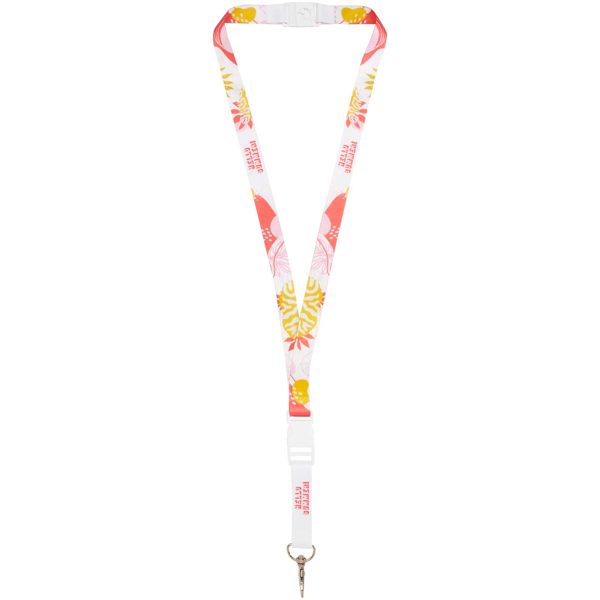 Balta Sublimation Lanyard mit Schnapp- und Sicherheitsverschluss – Weiss