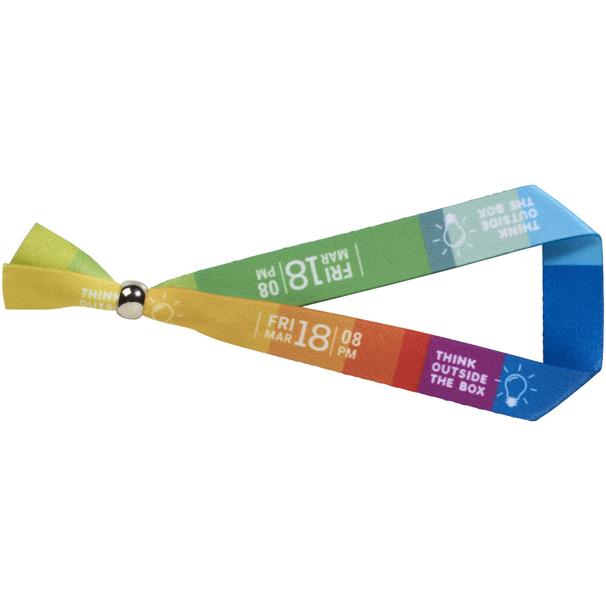 Evi Sublimation Festival Armband mit Metallverschluss – Weiss