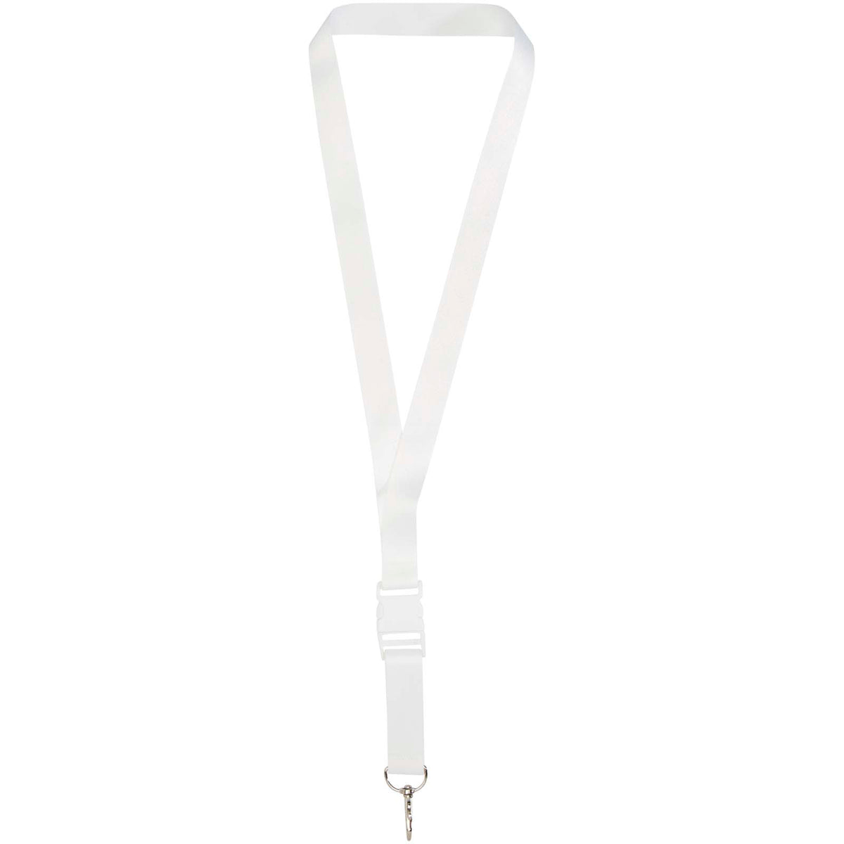 Bucks Sublimation Lanyard mit Schnappverschluss Kunststoff – Weiss