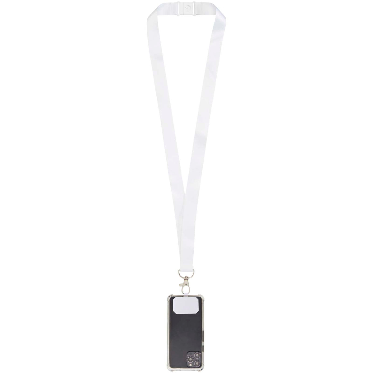 Addie Sublimation Lanyard mit Telefonhalterung und Sicherheitsverschluss – Weiss