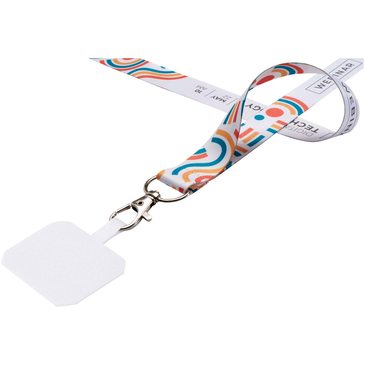 Addie PET Sublimation Lanyard mit Telefonhalterung und Sicherheitsverschluss – Weiss
