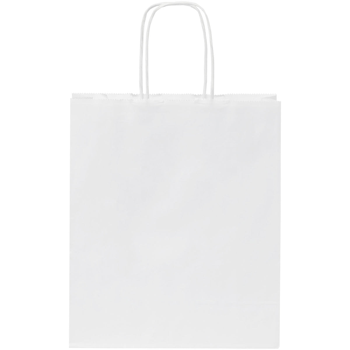 Kraftpapiertasche 80 g/m² mit gedrehten Griffen, 18 × 8 × 21 cm – Weiss