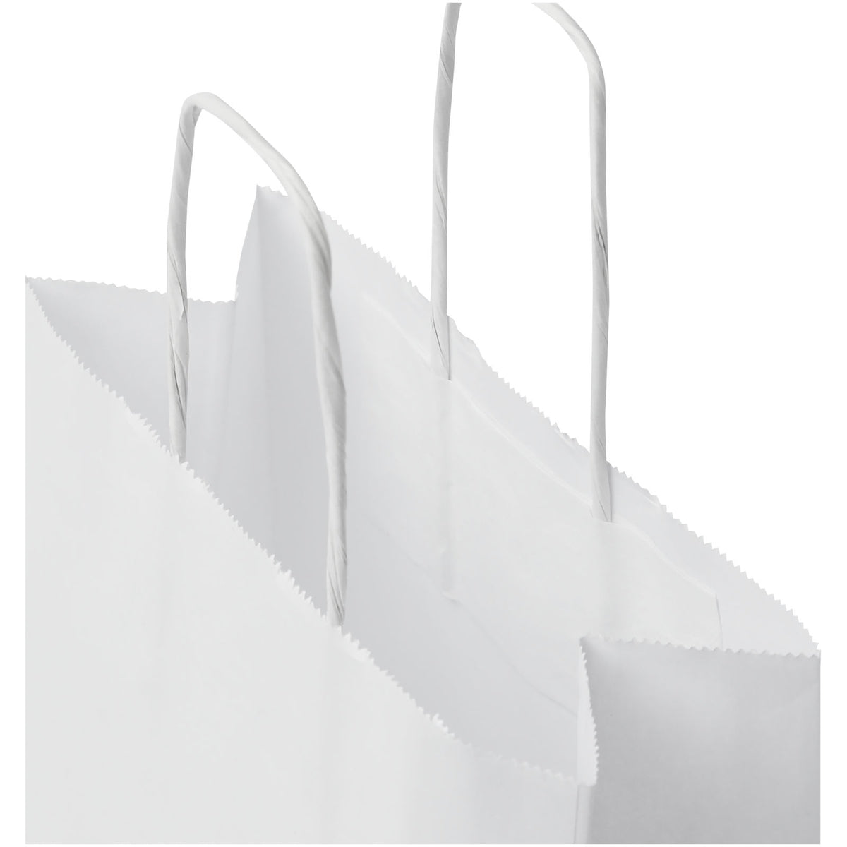 Kraftpapiertasche 80 g/m² mit gedrehten Griffen, 18 × 8 × 21 cm – Weiss