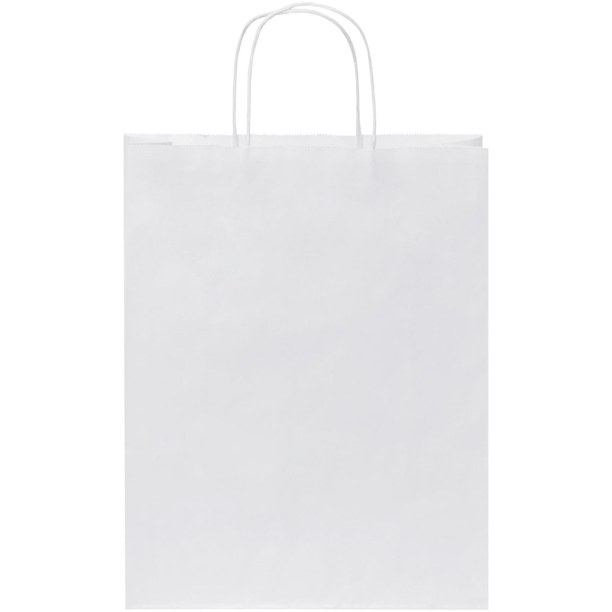Kraftpapiertasche 80 g/m² mit gedrehten Griffen, 25 × 11 × 32 cm – Weiss