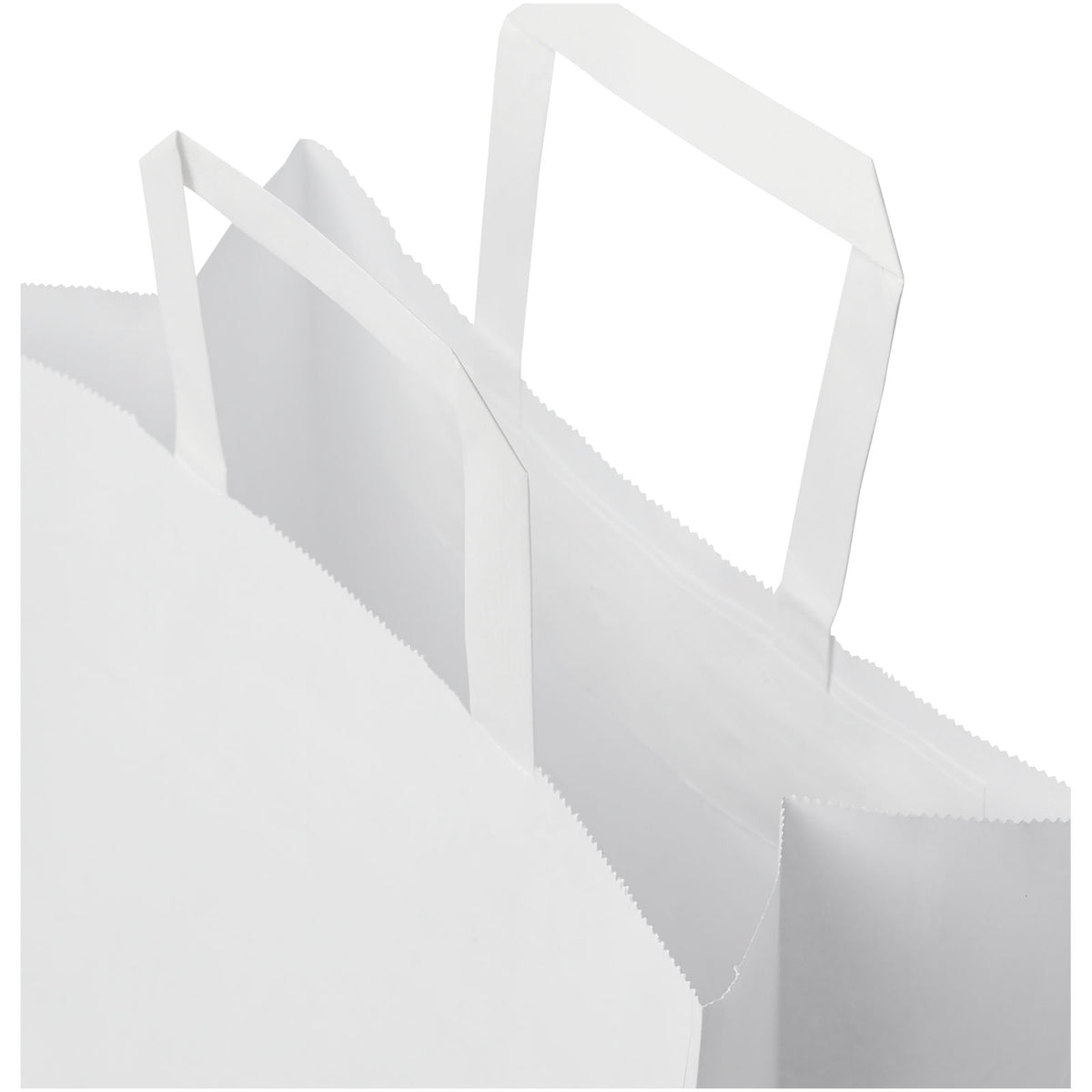 Kraftpapiertasche 80 90 g/m² mit flachen Griffen, 25 × 11 × 31 cm – Weiss