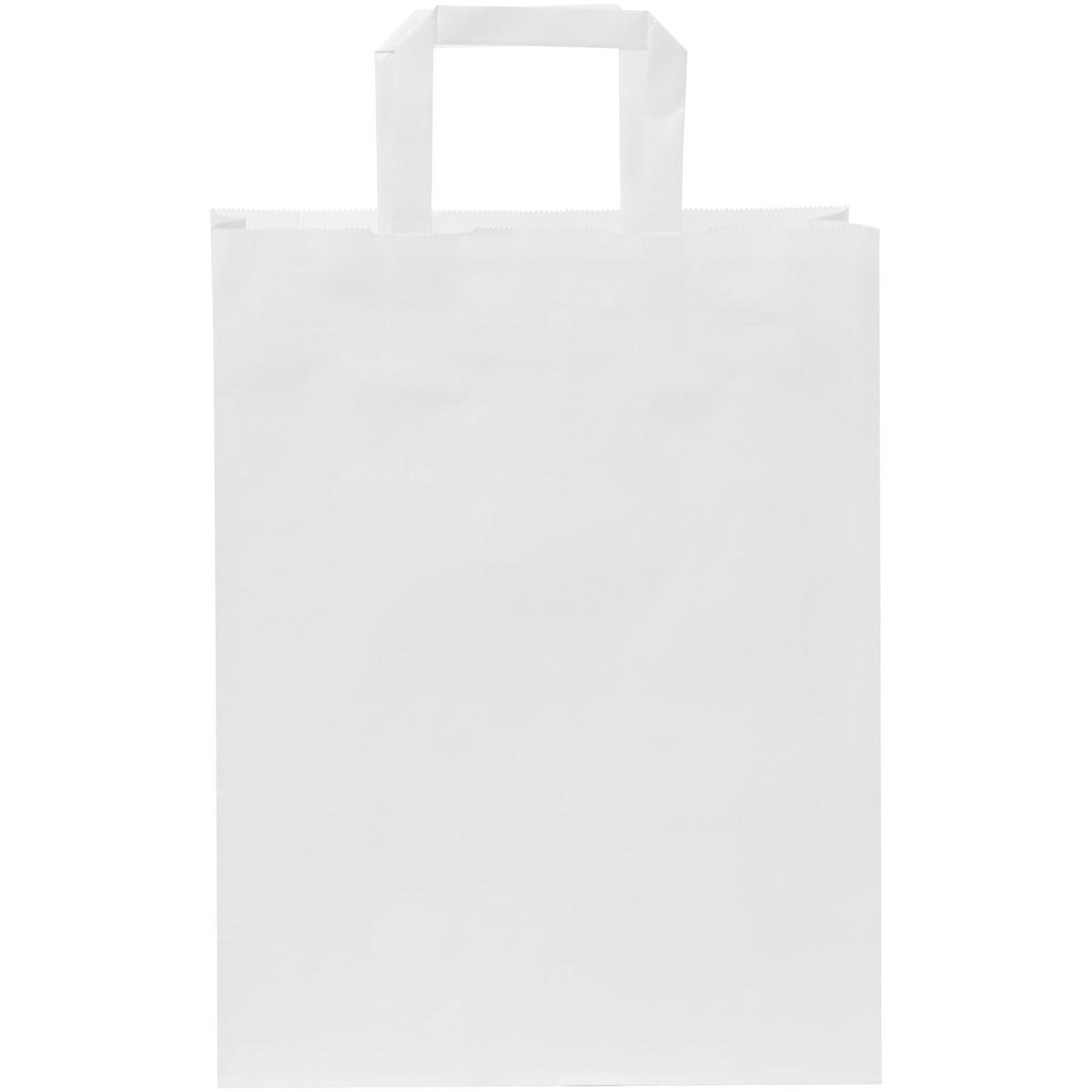 Kraftpapiertasche 80 90 g/m² mit flachen Griffen, 25 × 11 × 31 cm – Weiss
