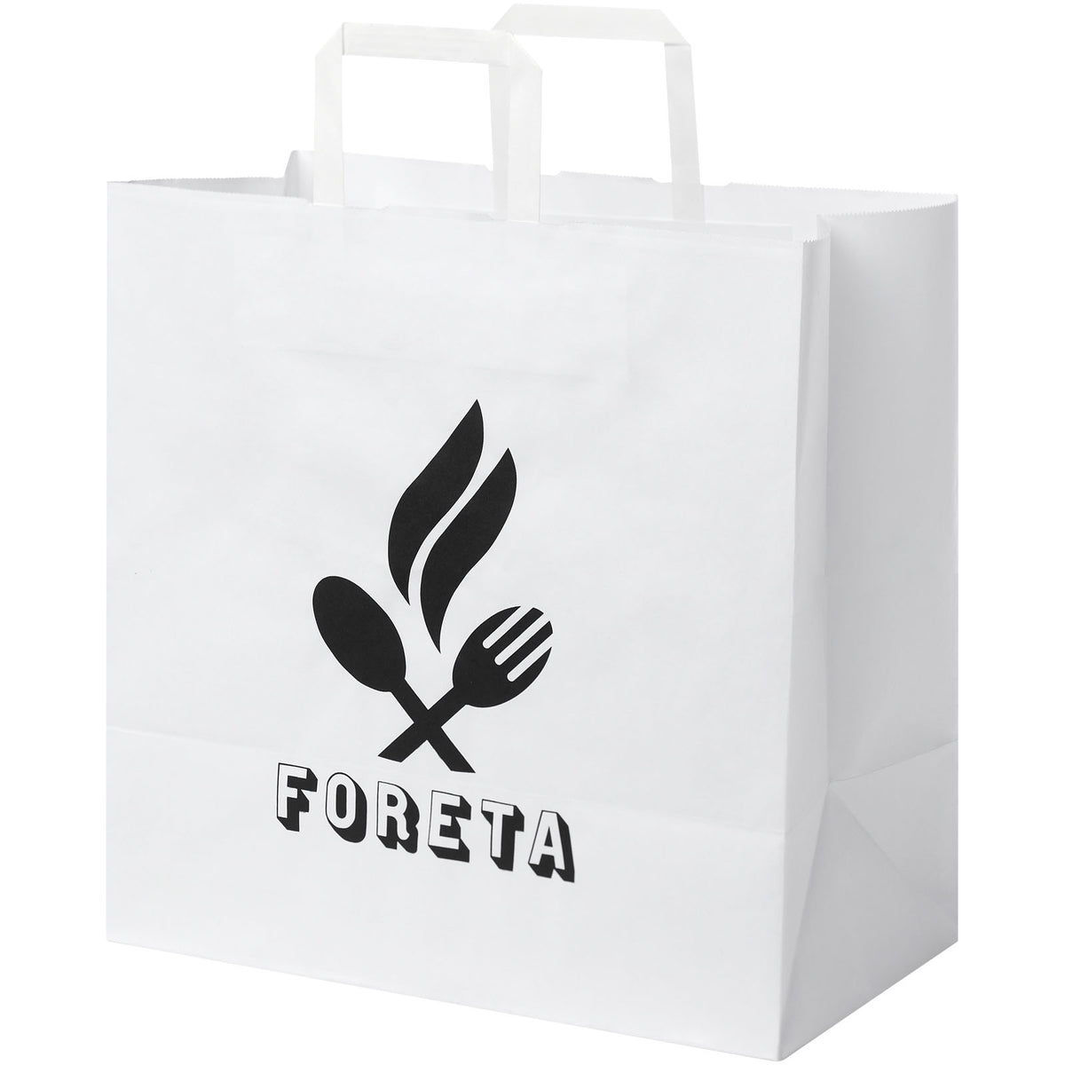Kraftpapiertasche 80 90 g/m² mit flachen Griffen, 34 × 20 × 35 cm – Weiss