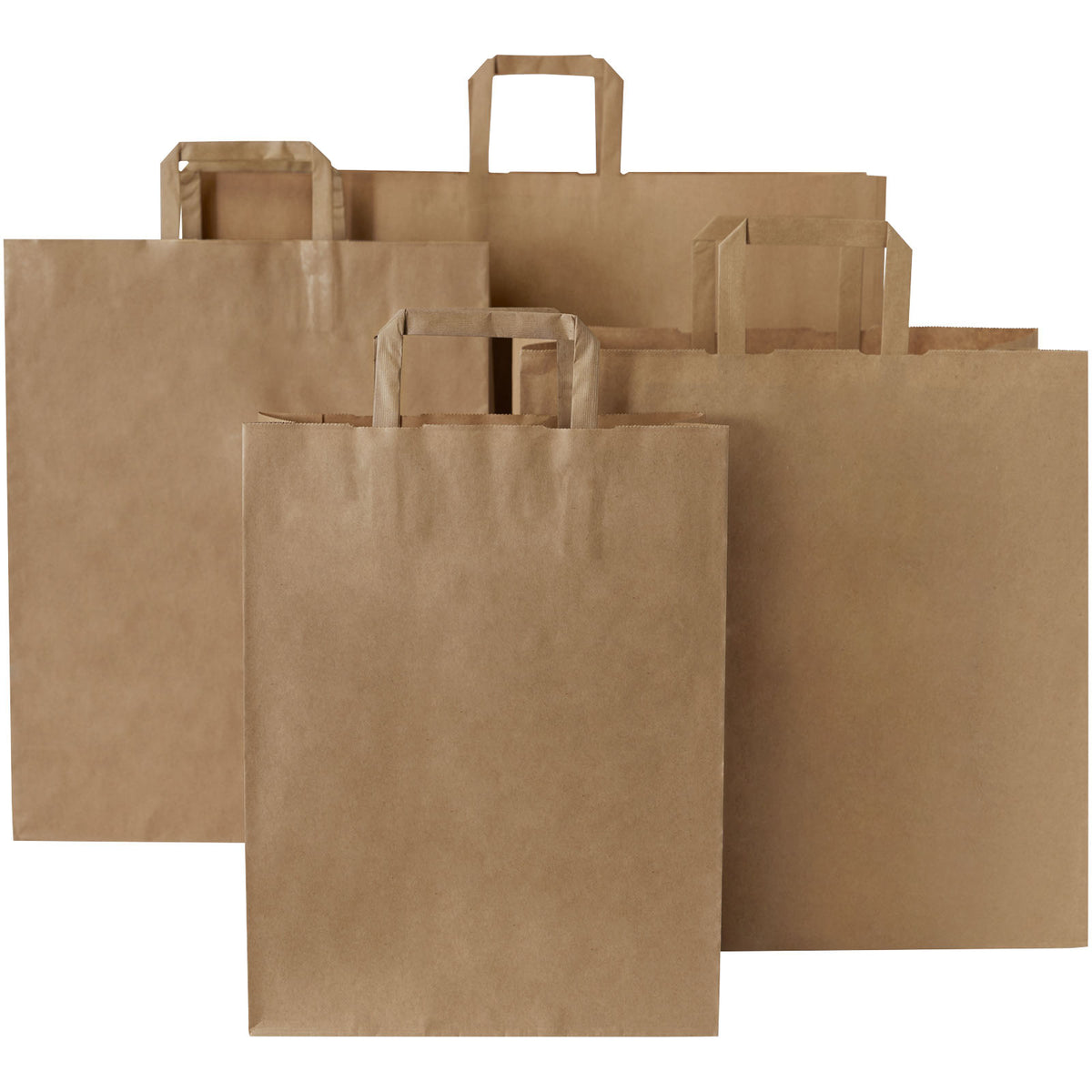 Kraftpapiertasche 80 90 g/m² mit flachen Griffen, 34 × 20 × 35 cm – Kraftpapier