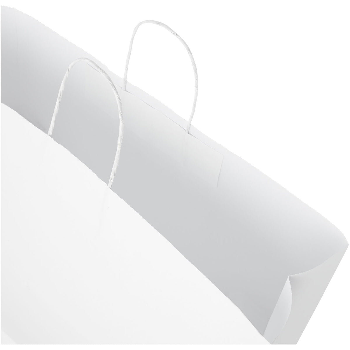 Kraftpapiertasche 90 100 g/m² mit gedrehten Griffen, 49,5 × 14 × 44 cm – Weiss