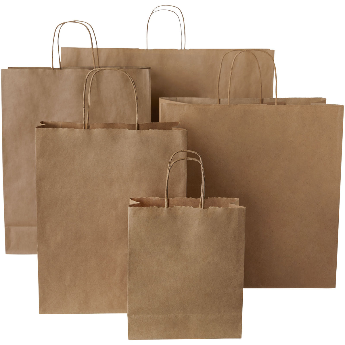 Kraftpapiertasche 90 100 g/m² mit gedrehten Griffen, 49,5 × 14 × 44 cm – Kraftpapier
