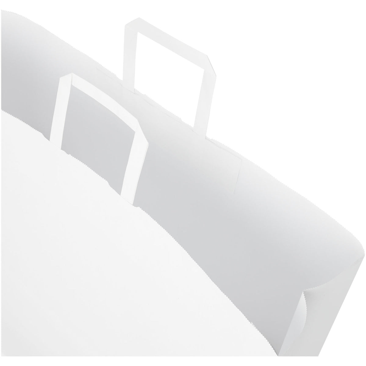 Kraftpapiertasche 90 100 g/m² mit flachen Griffen, 49,5 × 14 × 44 cm – Weiss