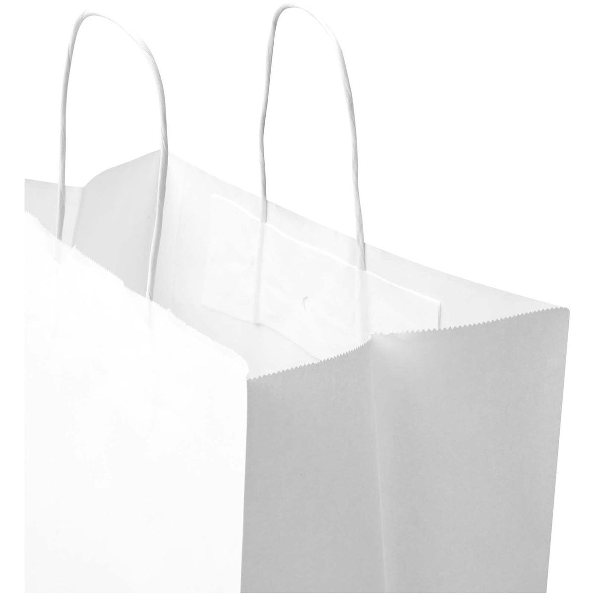 Kraft 80–90 g/m² Papiertasche mit Kordelgriffen, 32 × 17 × 39 cm – Weiss