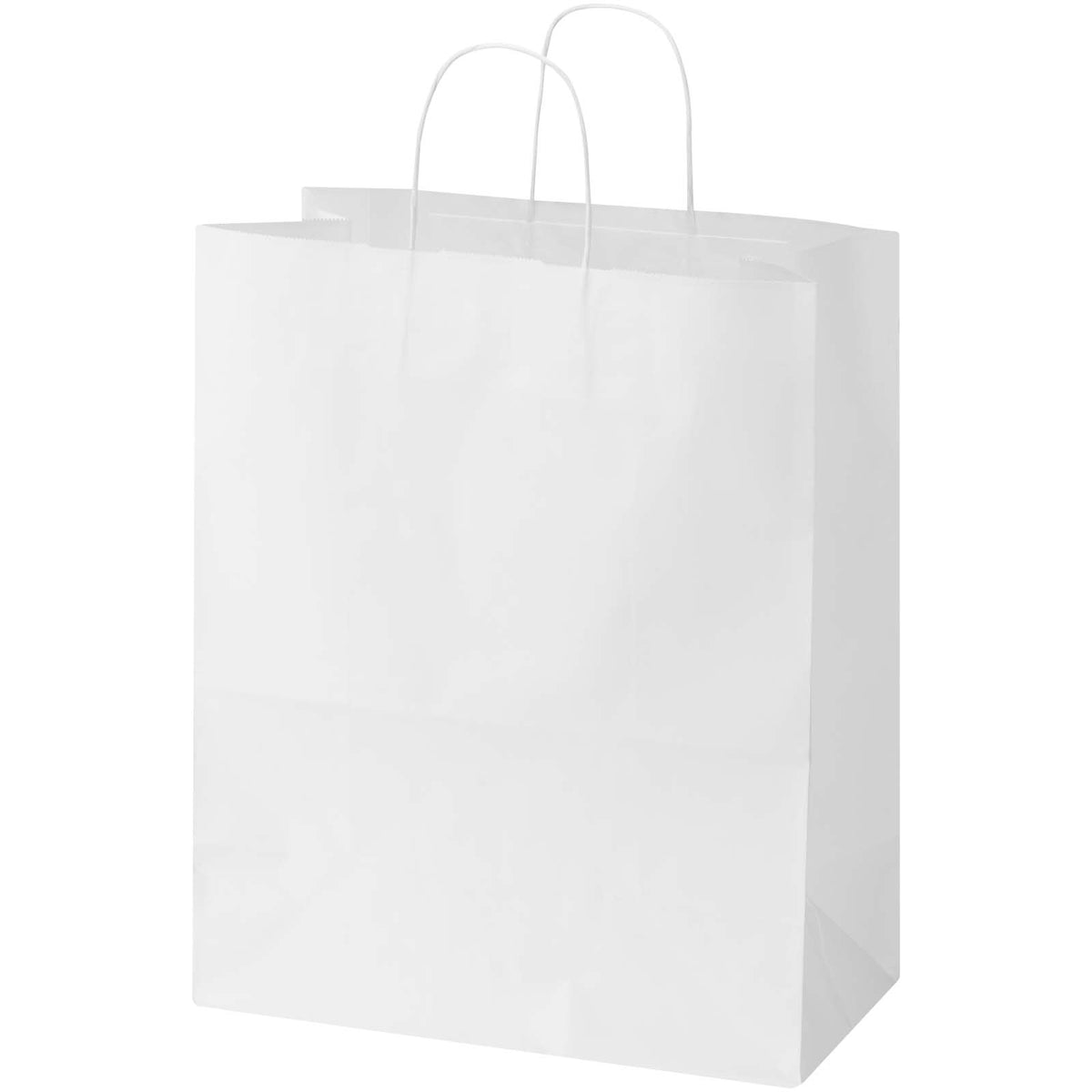 Kraft 80–90 g/m² Papiertasche mit Kordelgriffen, 32 × 17 × 39 cm – Weiss