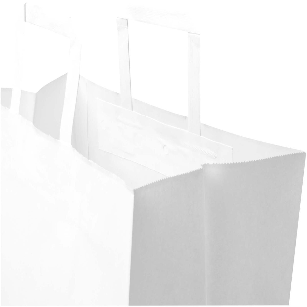 Kraft 80–90 g/m² Papiertasche mit flachen Griffen, 32 × 17 × 39 cm – Weiss
