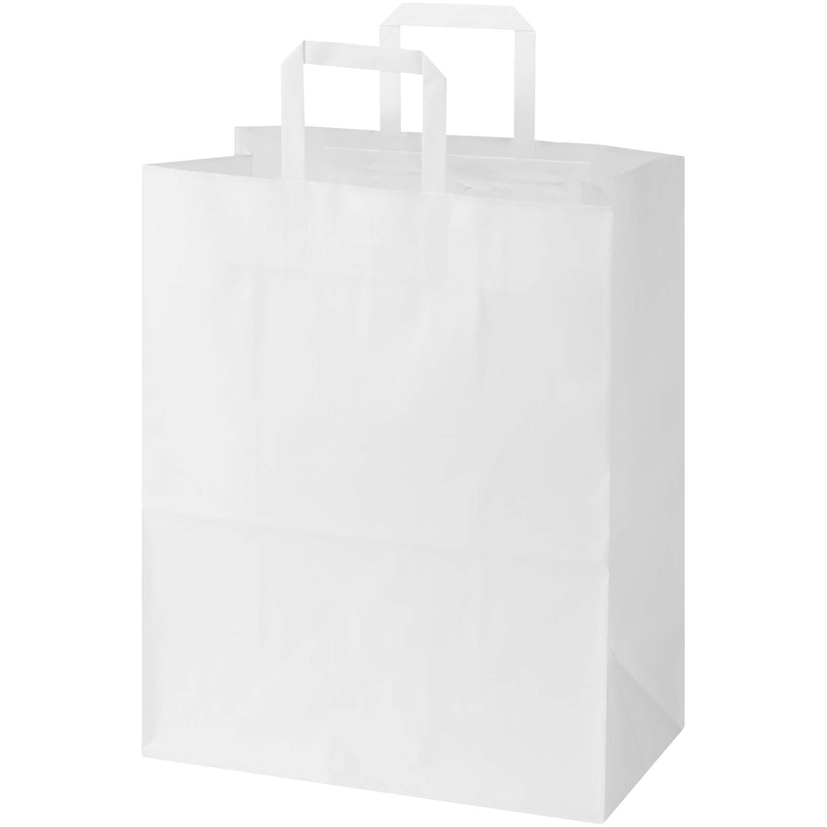 Kraft 80–90 g/m² Papiertasche mit flachen Griffen, 32 × 17 × 39 cm – Weiss
