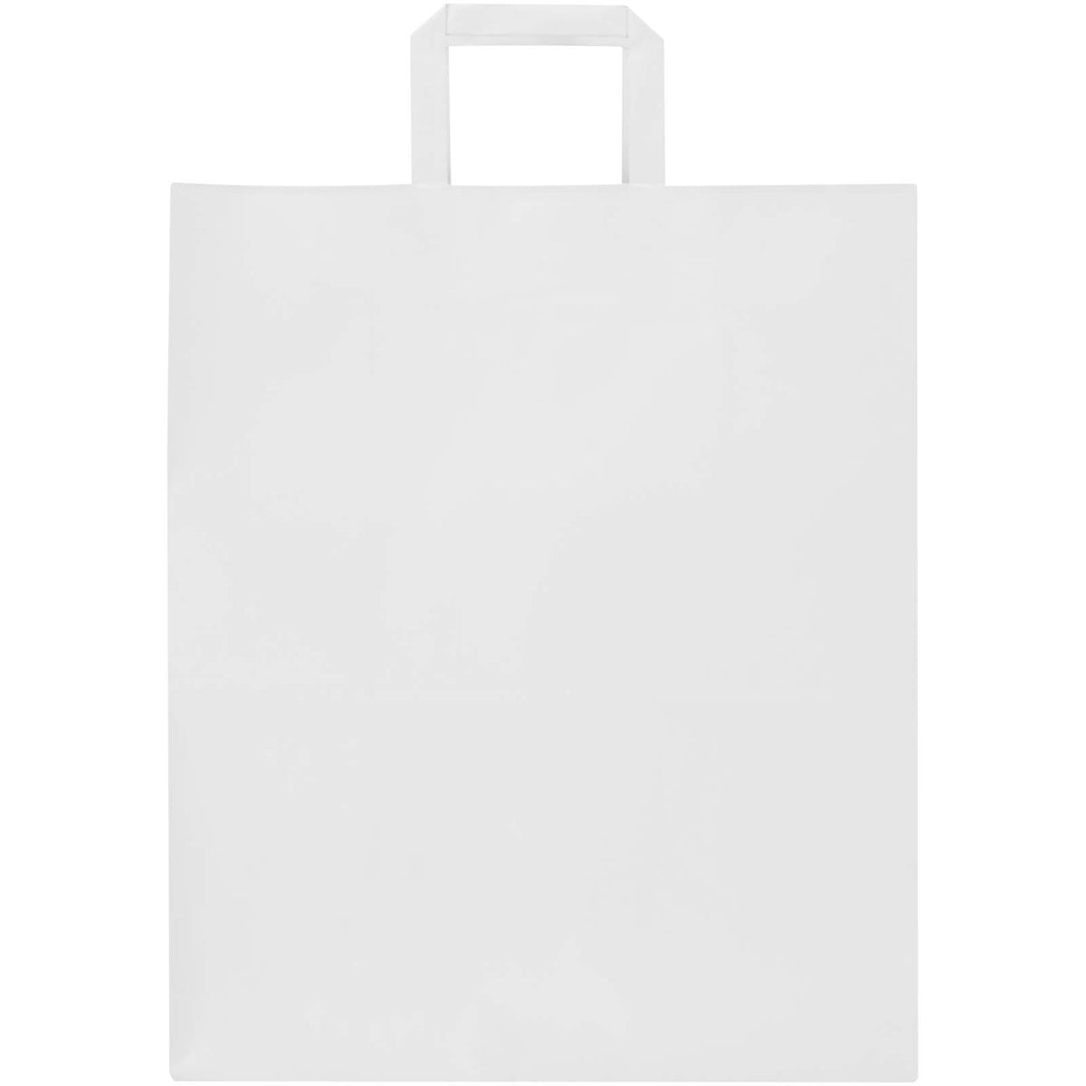Kraft 80–90 g/m² Papiertasche mit flachen Griffen, 32 × 17 × 39 cm – Weiss
