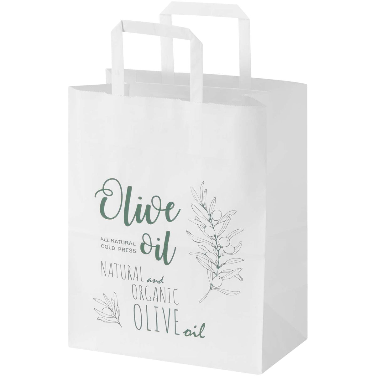 Kraft 80 g/m² Papiertasche mit flachen Griffen, 25 × 15 × 32 cm