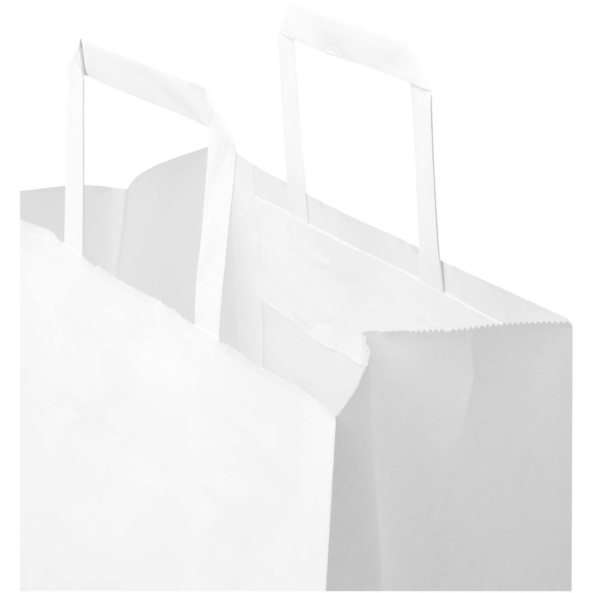 Kraft 80 g/m² Papiertasche mit flachen Griffen, 25 × 15 × 32 cm – Weiss