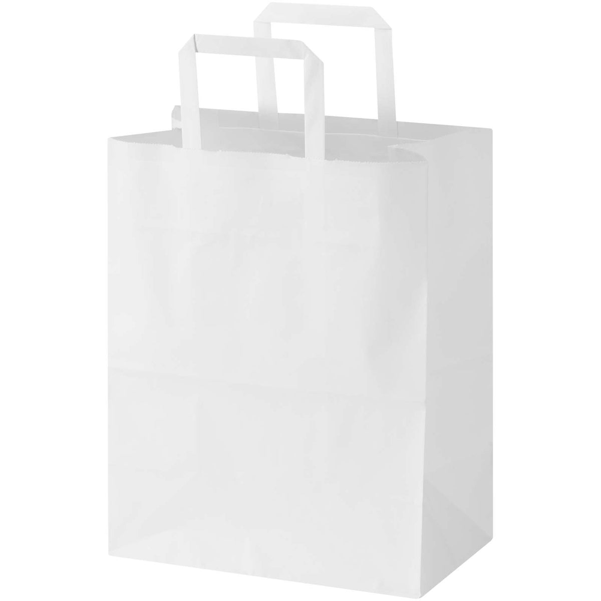 Kraft 80 g/m² Papiertasche mit flachen Griffen, 25 × 15 × 32 cm – Weiss