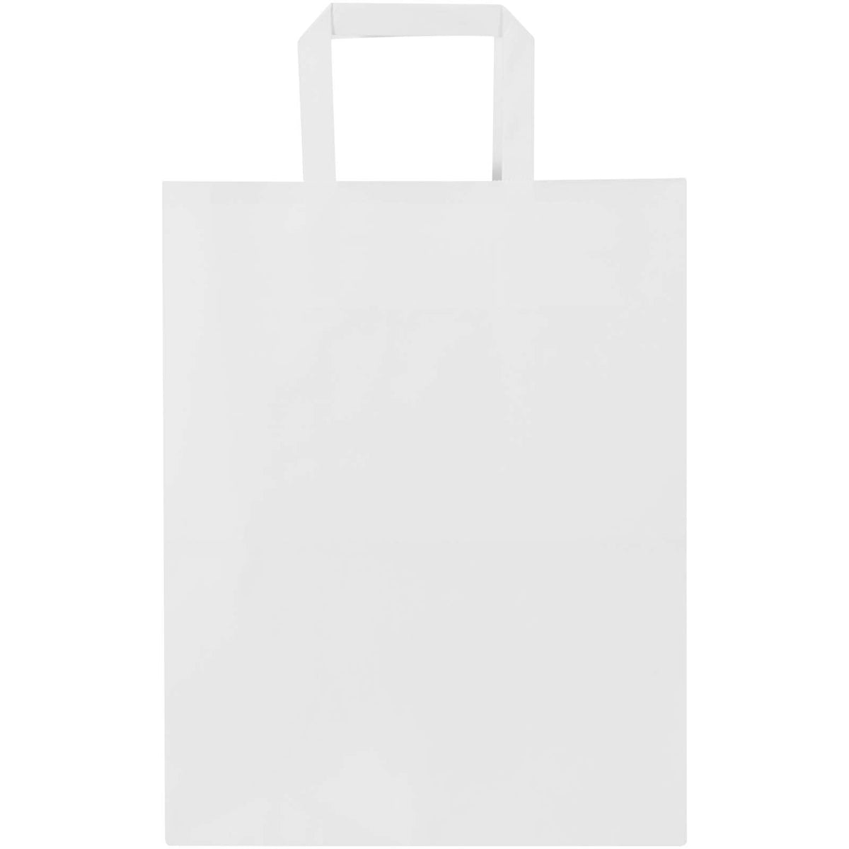 Kraft 80 g/m² Papiertasche mit flachen Griffen, 25 × 15 × 32 cm – Weiss